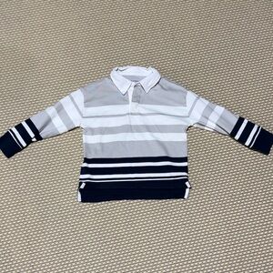 XS (5) Old Navy Kids Polo - Navy, Gray, and White Stripes